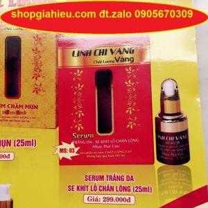 linh chi vàng serum trắng da se khít lỗ chân lông 25ml