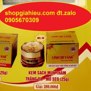 linh chi vàng kem sạch mụn thâm trắng da mờ sẹo 25g