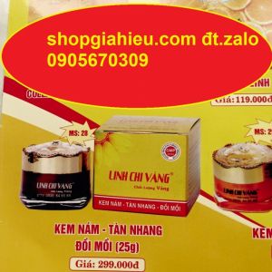 linh chi vàng kem nám tàn nhang đồi mồi chất lượng vàng 25g