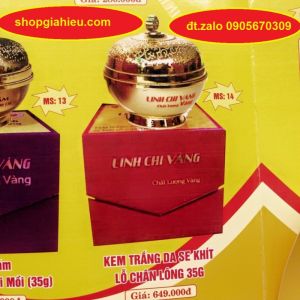 linh chi vàng kem trắng da se khít lỗ chân lông chất lượng vàng 35g