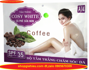 tắm trắng cosy white sữa non caphe bộ tắm trắng chăm sóc da A14 (300g)