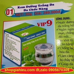 kittdy trà xanh ngọc trai kem dưỡng trắng da đa chức năng vip 9 (30g)