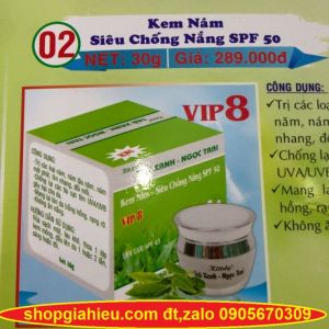 kittdy trà xanh ngọc trai kem nám siêu chống nắng SPF 50 vip 8 (30g)